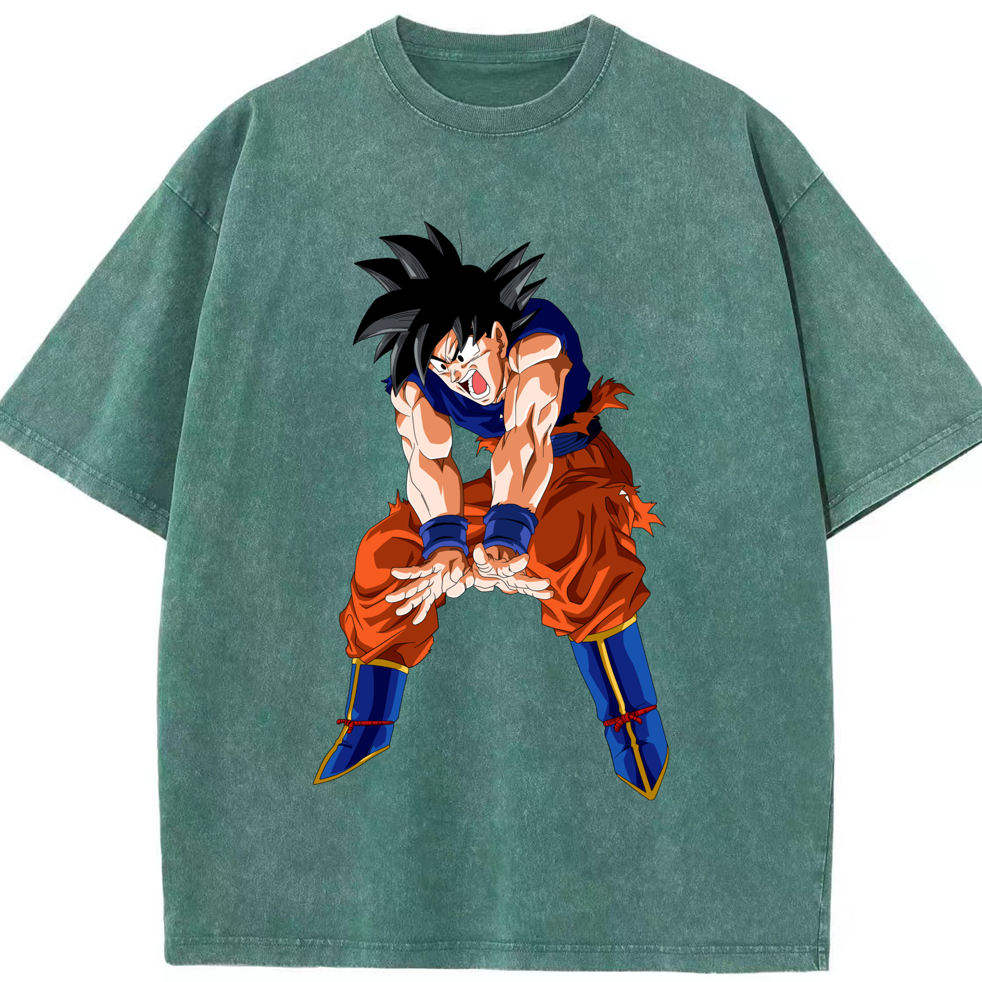 （画像用） ドラゴンボール 孫悟空（そん ごくう）Son Goku カカロット DRAGON BALL Kakarotto 綿100% ヴィンテージ風 半袖Tシャツ（フロントプリント）